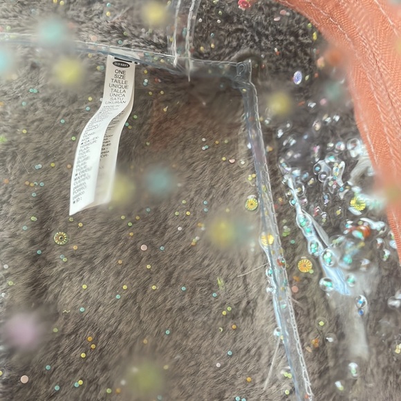 NWOT Old Navy 🍑 Clear Sequin Structured Makeup Bag - Picture 5 of 5